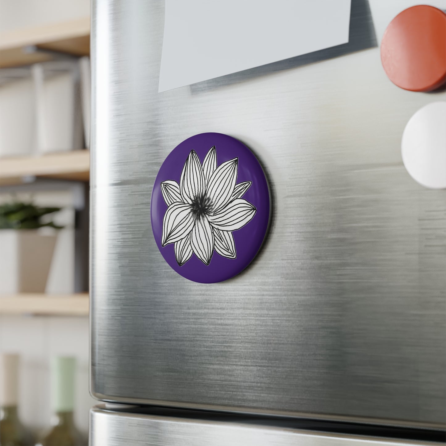 Button Magnet (Purple Flower)