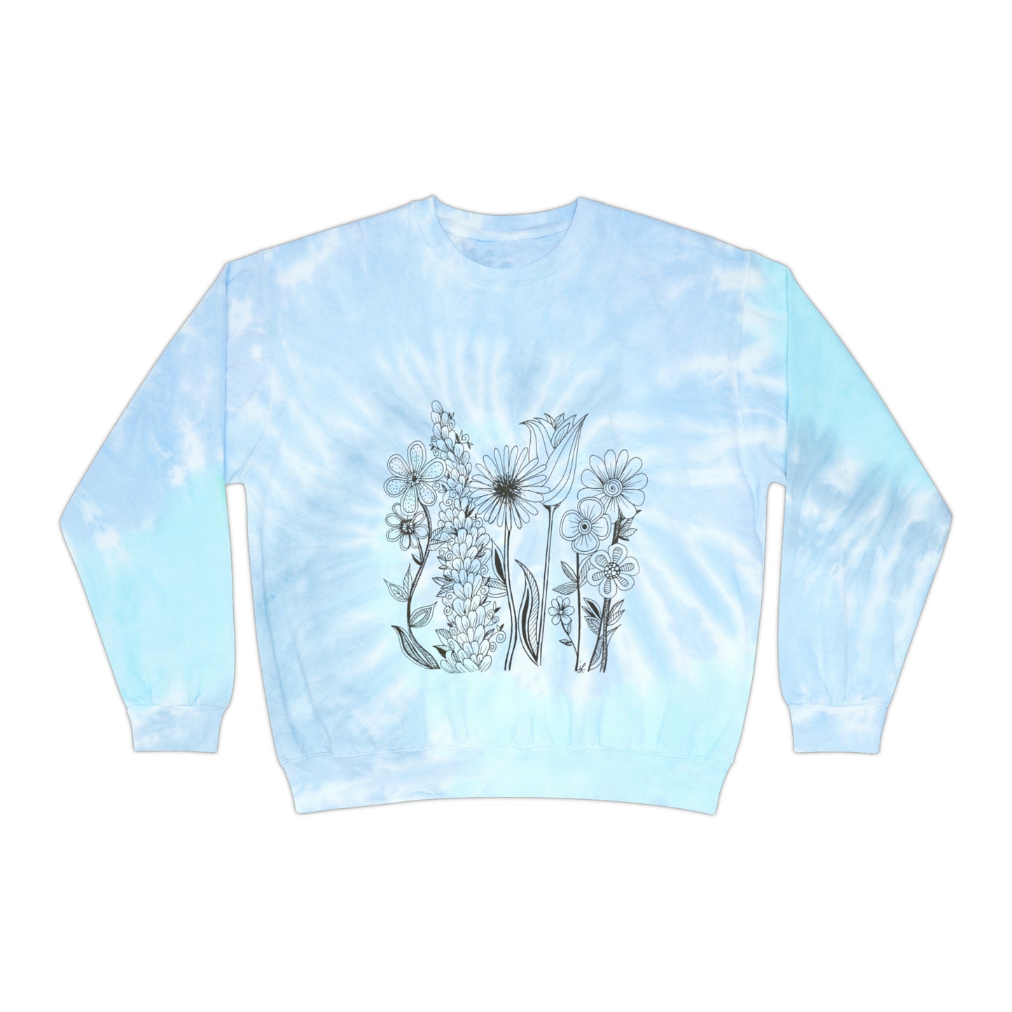 Unisex Tie-Dye Sweatshirt (Flowers)