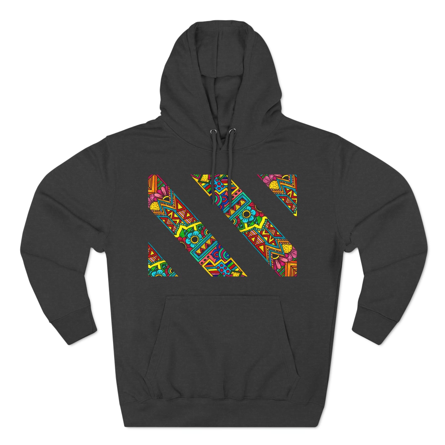 Colour Pattern Three-Panel Fleece Hoodie