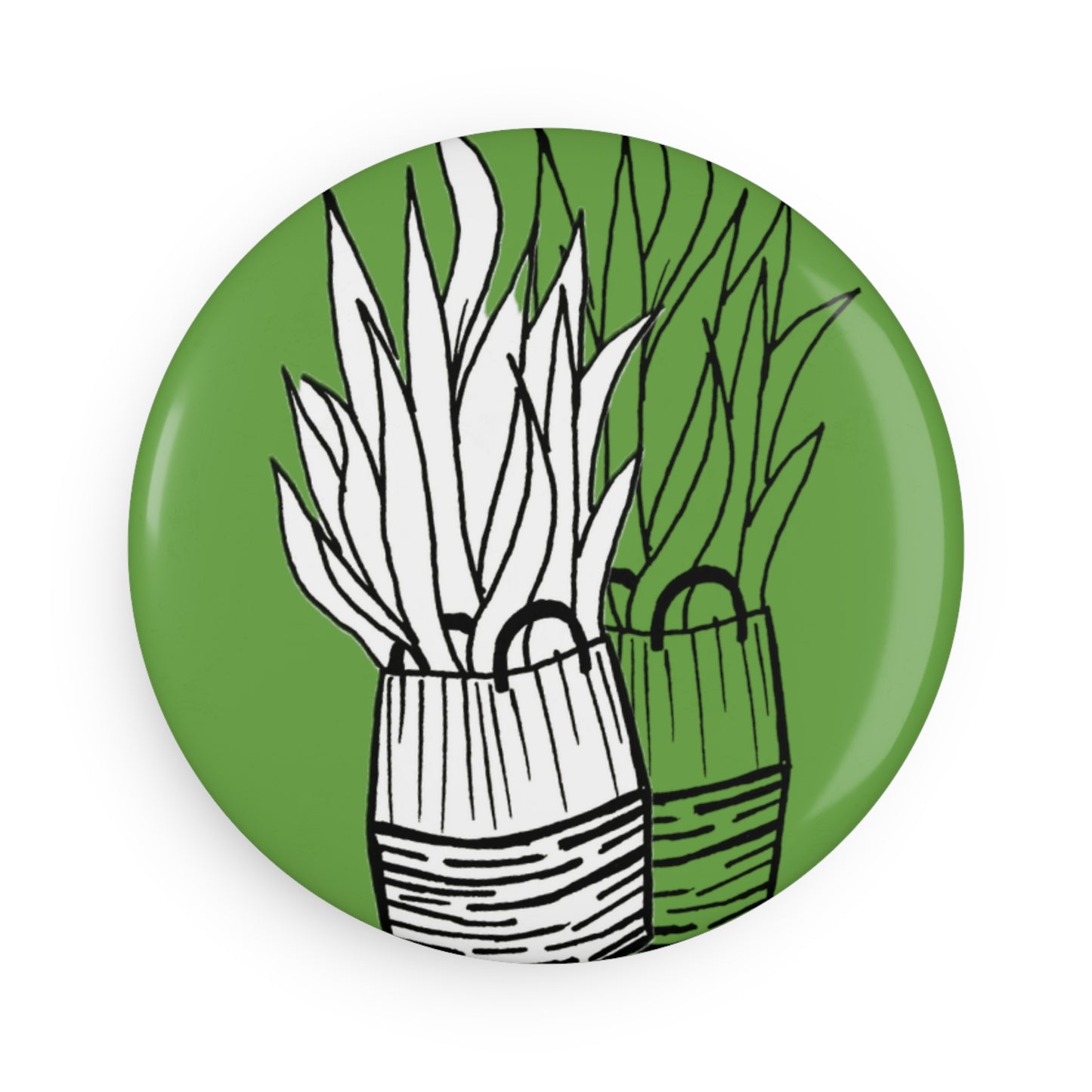 Button Magnet (Plant in Basket)