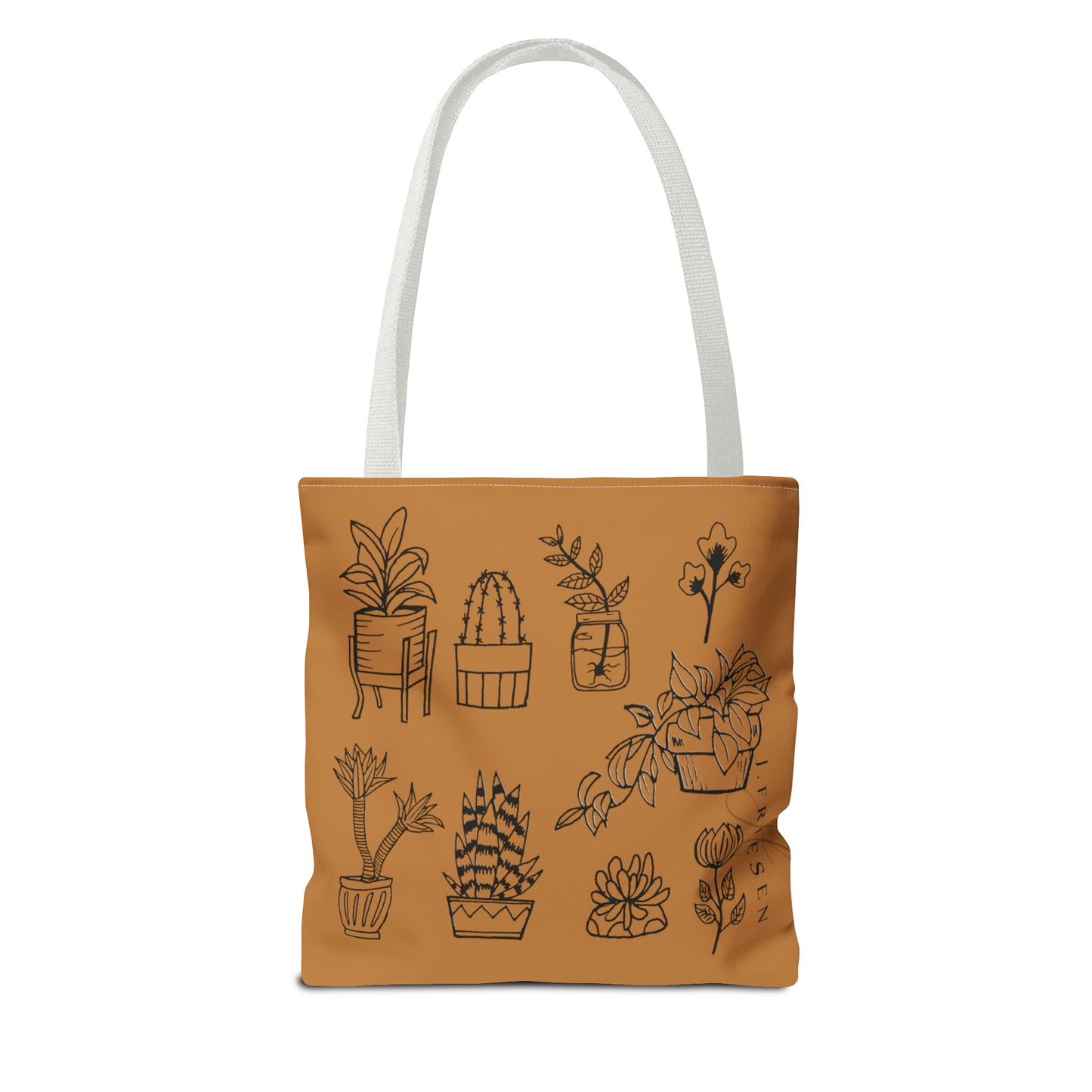 Tote Bag (Brown House Plants)