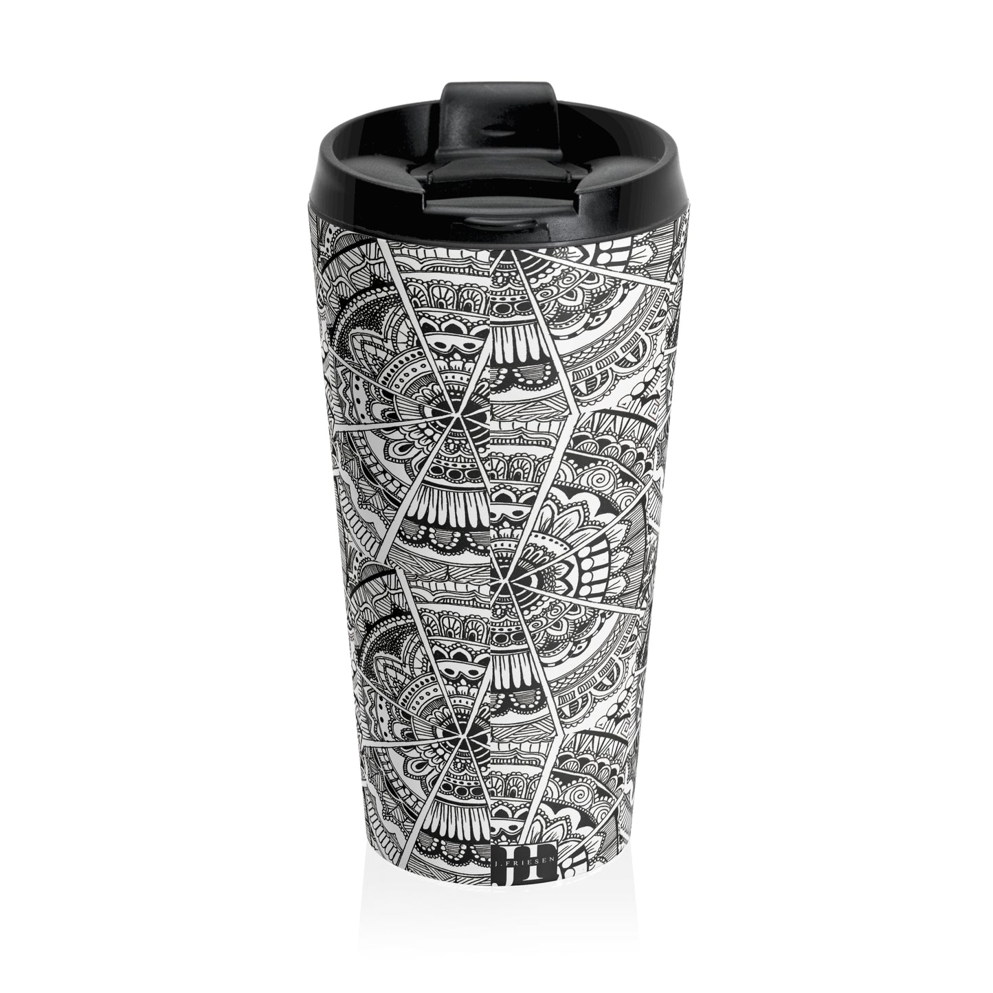 Stainless Steel Travel Mug (B&W Swirl)