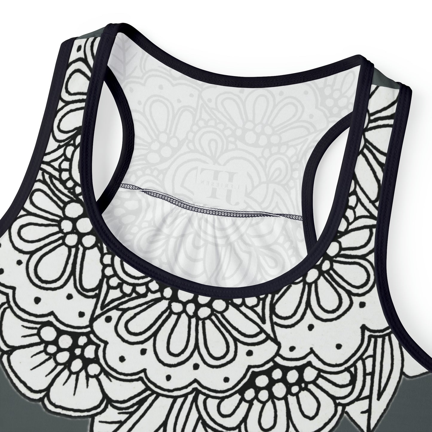 Women's Tank Top (Mandala Collar- Grey)