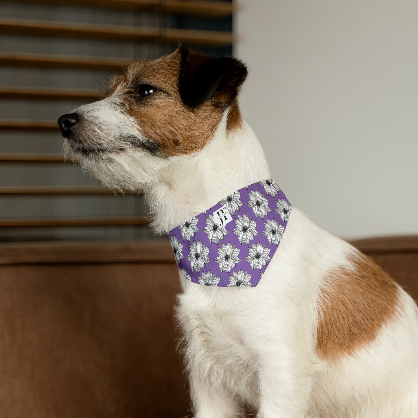Pet Bandana Collar (Purple Flower)