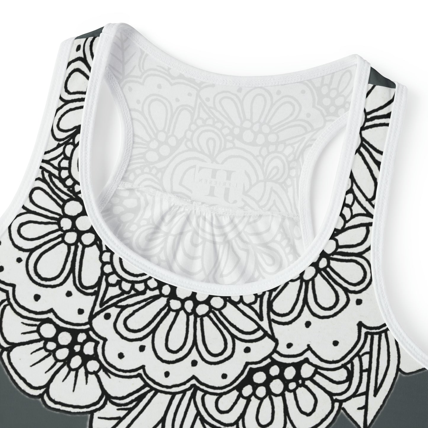 Women's Tank Top (Mandala Collar- Grey)