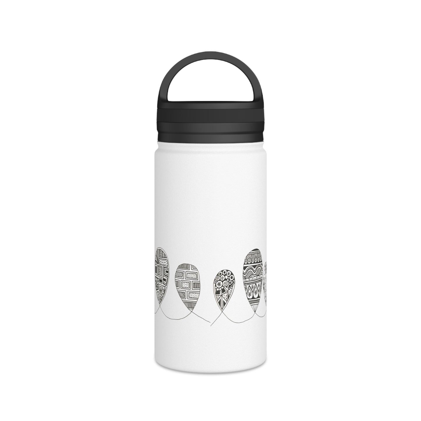 Stainless Steel Water Bottle, Handle Lid (Doodles)