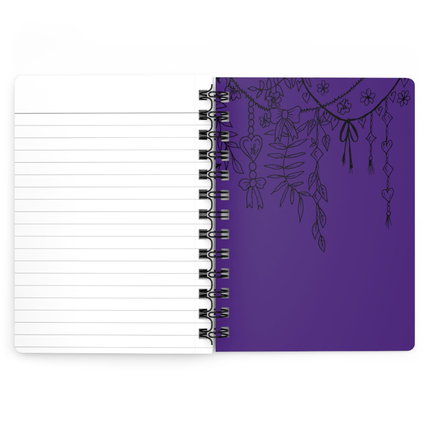 Spiral Bound Journal (Purple Hearts)