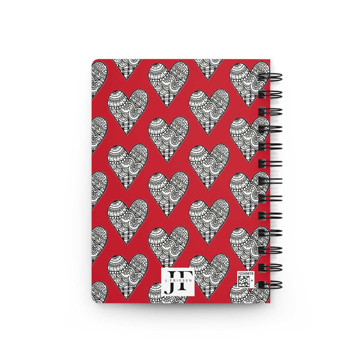 Spiral Bound Journal (Red Hearts)