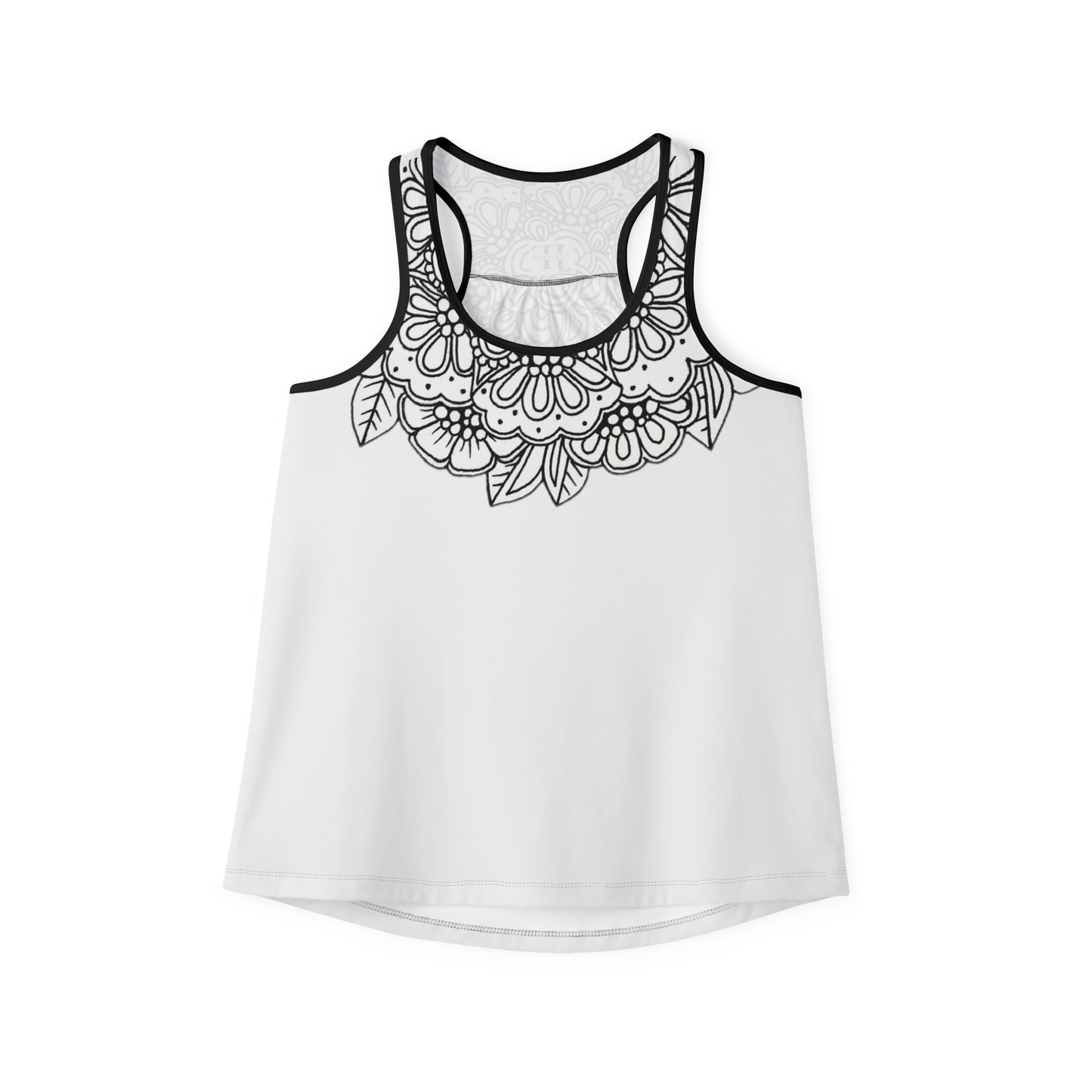 Women's Tank Top (Mandala Collar- White)