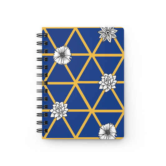 Spiral Bound Journal (Blue Geo Flowers)