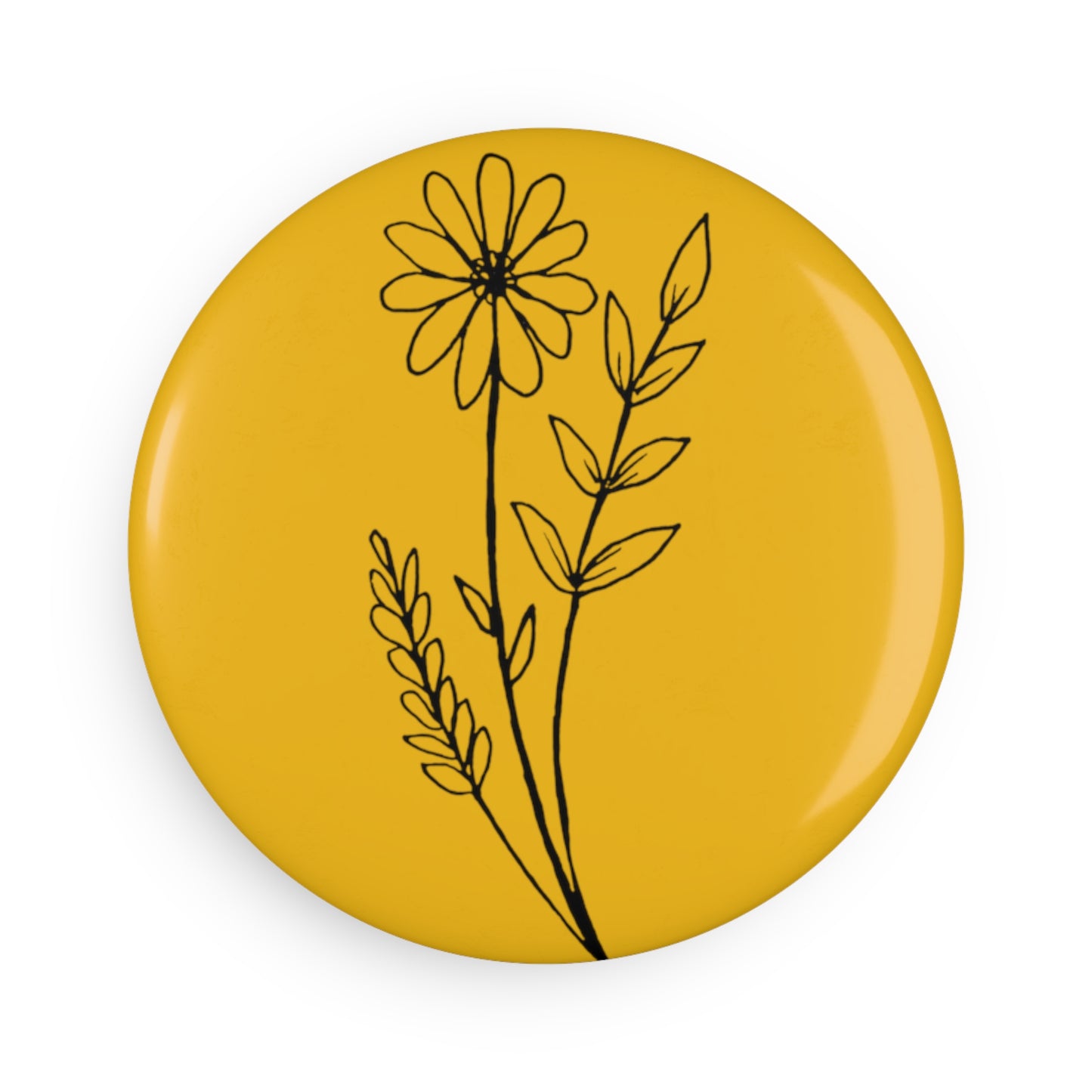 Button Magnet (Yellow Flowers)