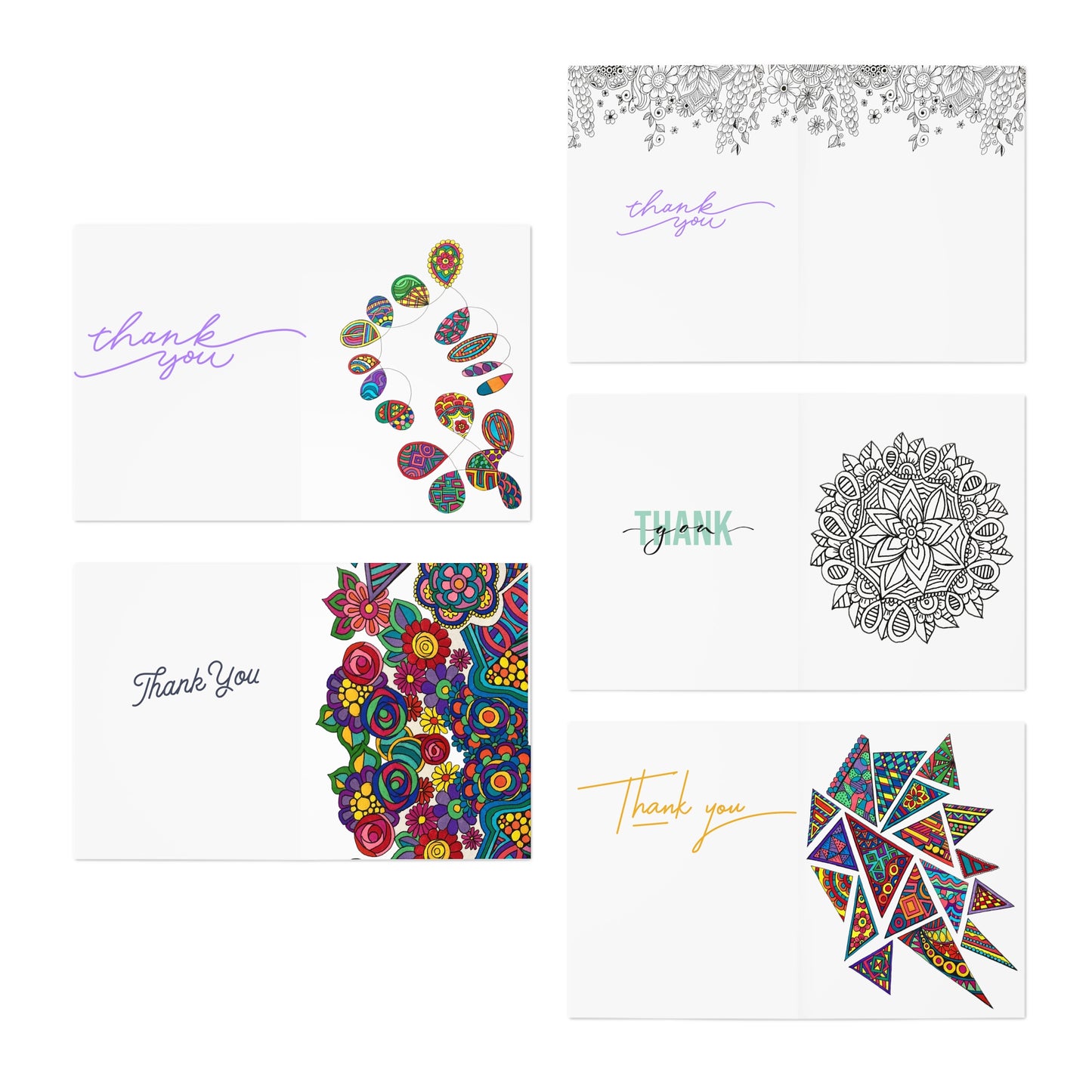 Colour Me Cards (5-Pack) Colour & B&W