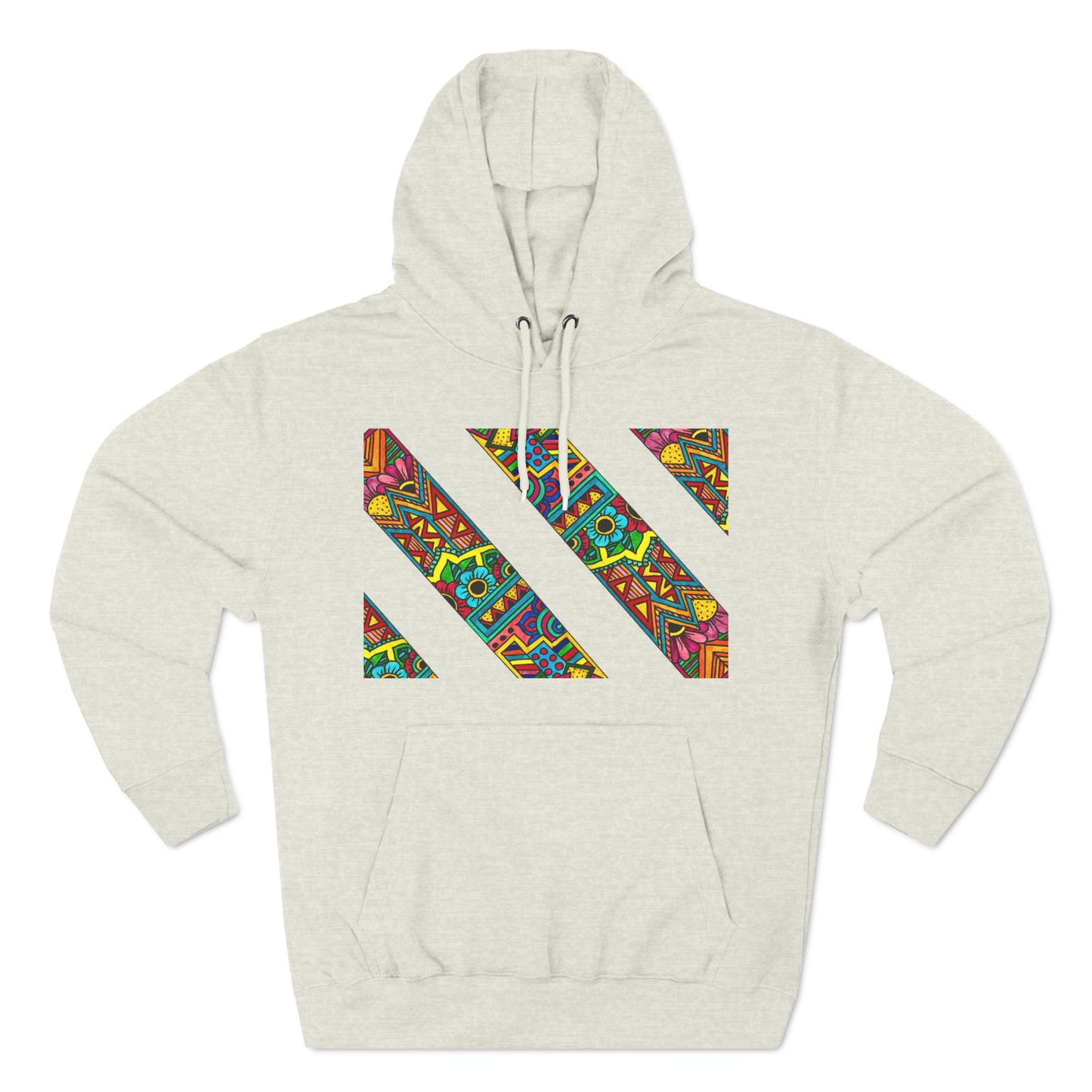 Colour Pattern Three-Panel Fleece Hoodie