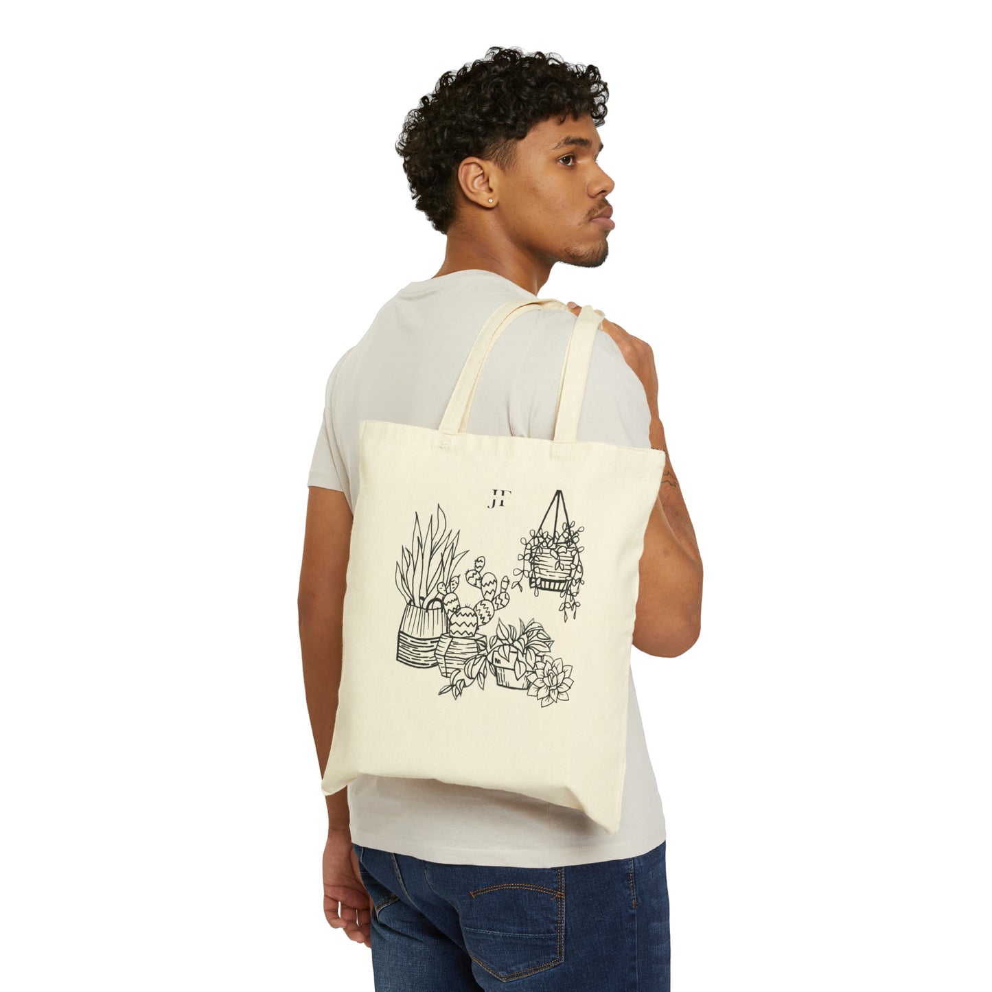 Cotton Canvas Tote Bag (House Plants)