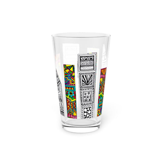 Pint Glass, 16oz (Rectangles)