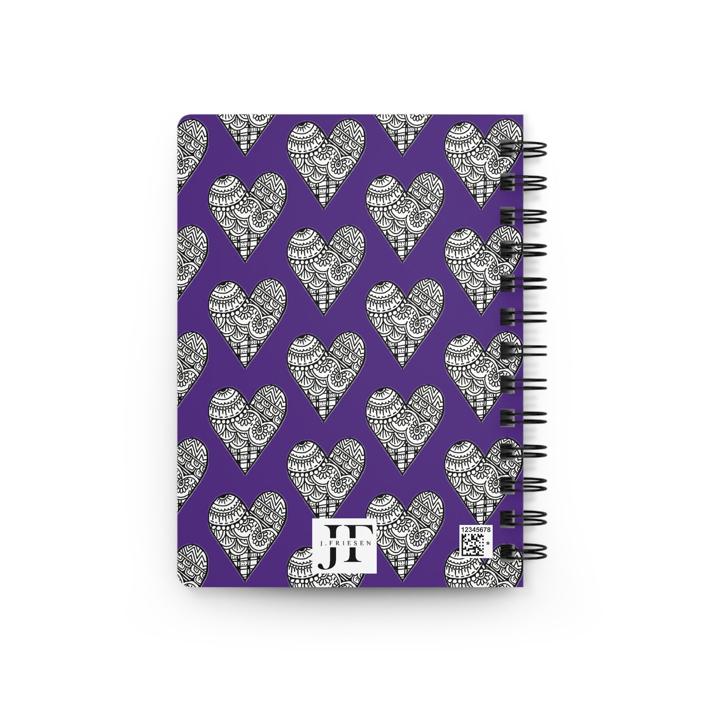 Spiral Bound Journal (Purple Hearts)