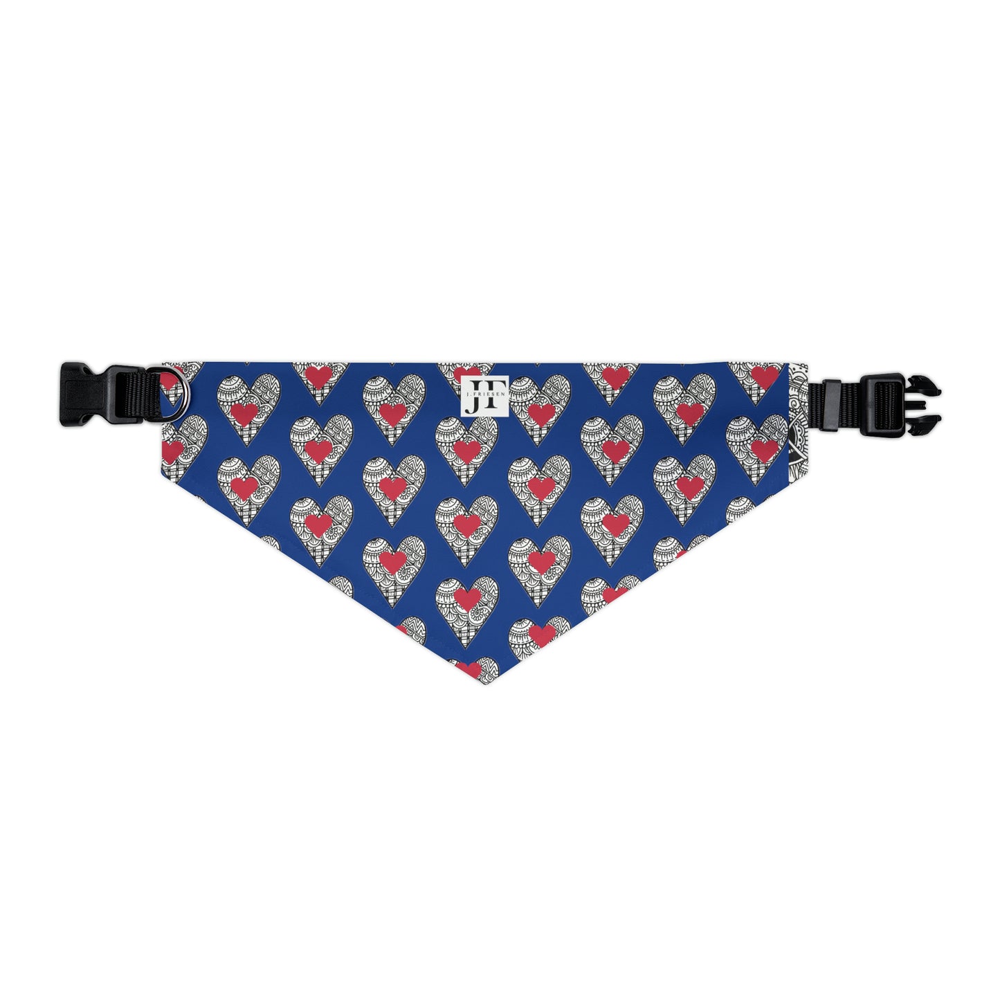 Pet Bandana Collar (Blue Hearts)