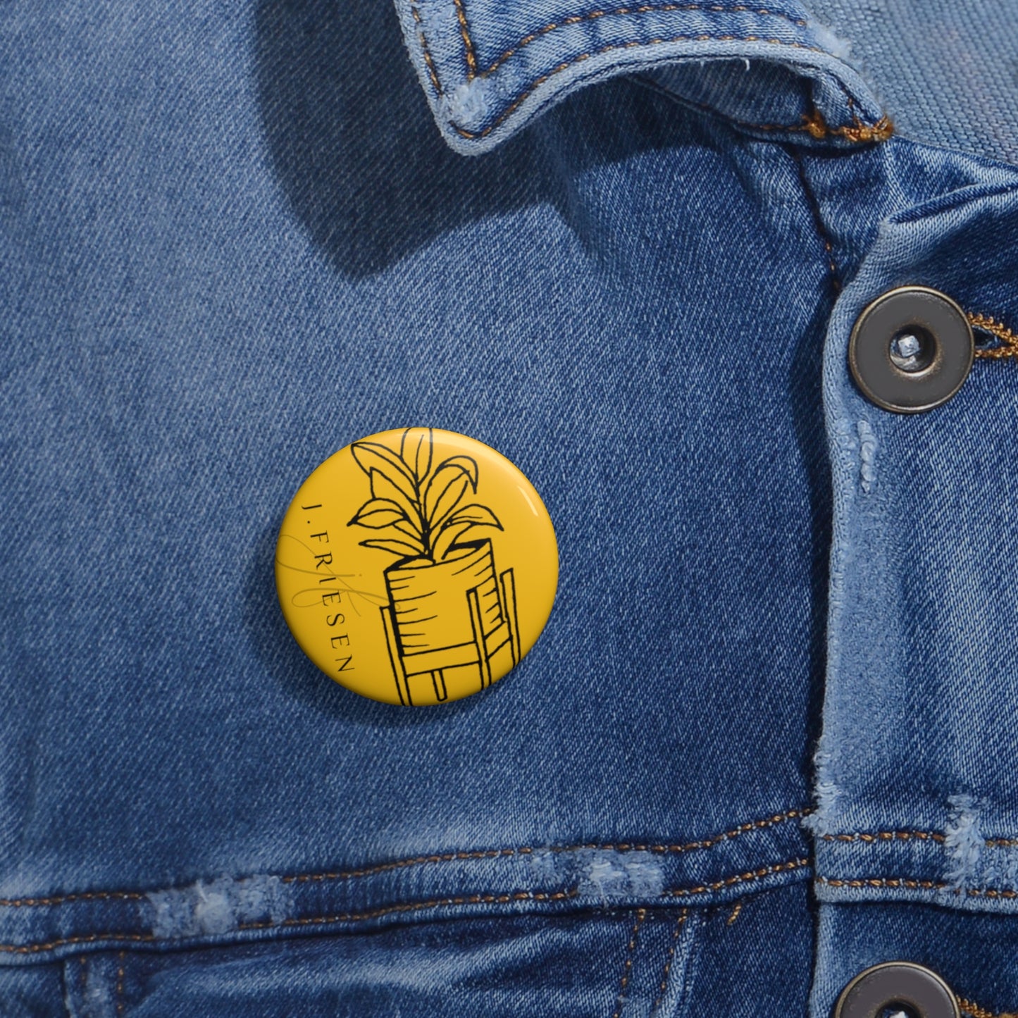 Pin Buttons (Yellow House Plant)