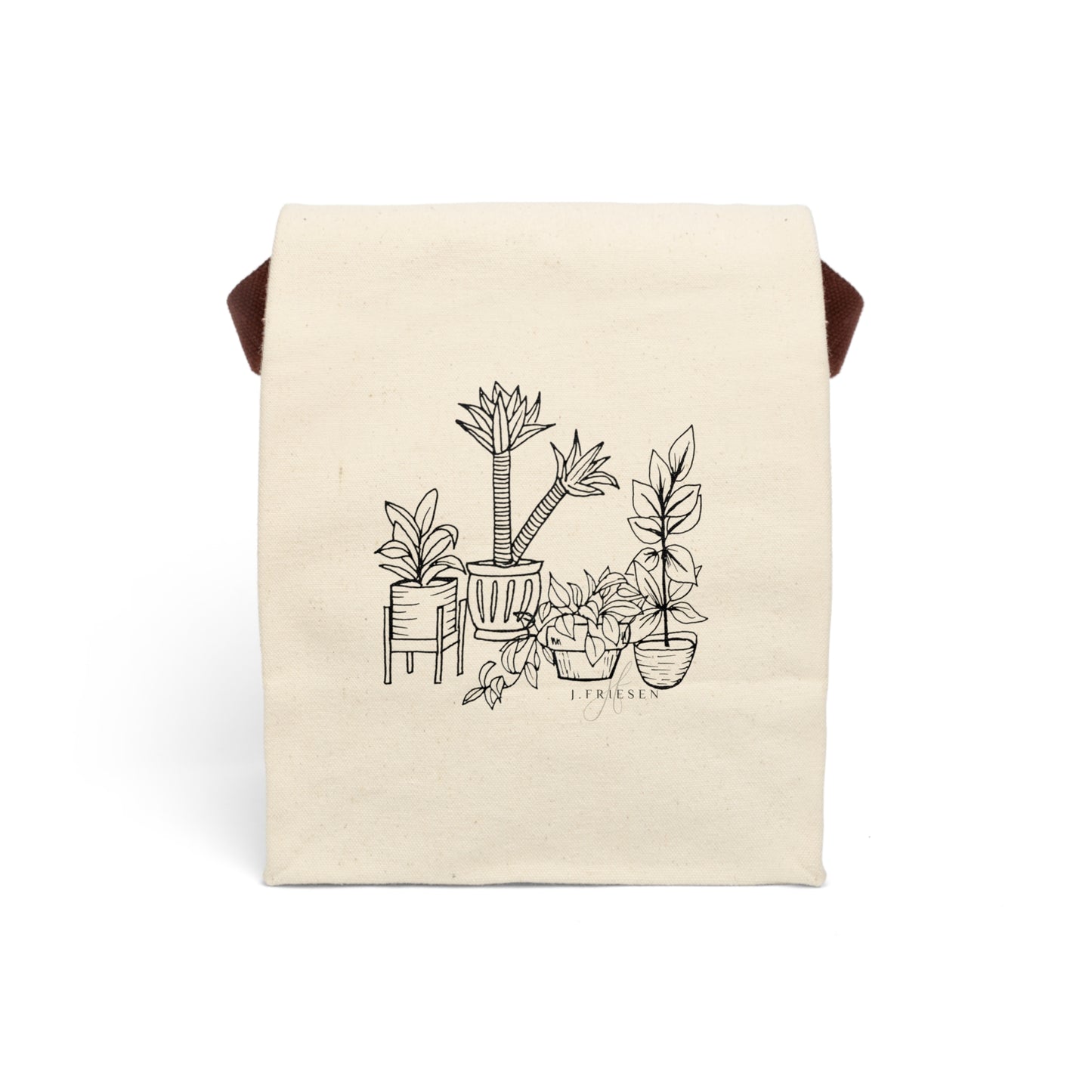 Canvas Lunch Bag With Strap (House Plants)