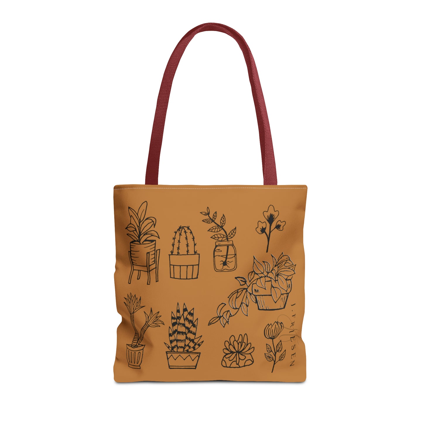 Tote Bag (Brown House Plants)