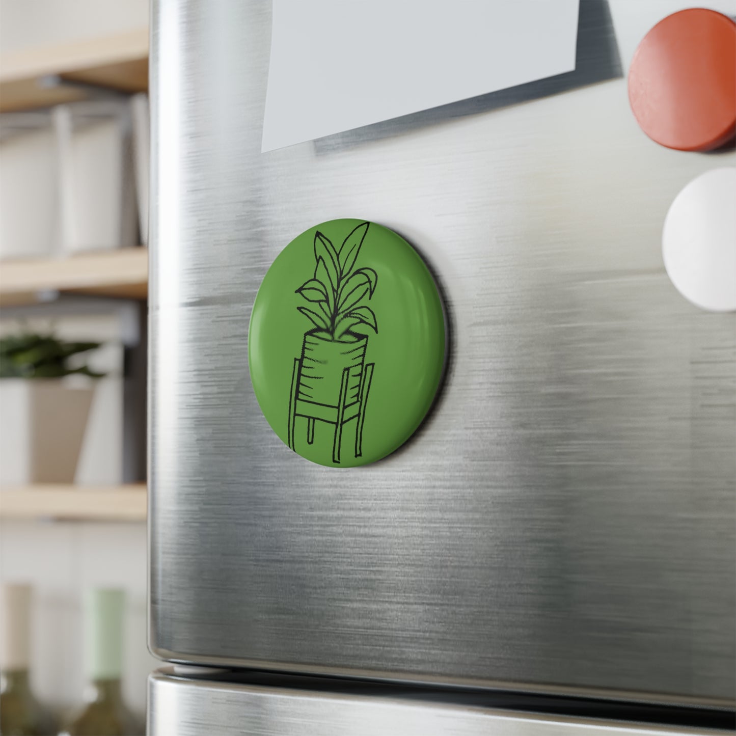 Button Magnet (House Plant)