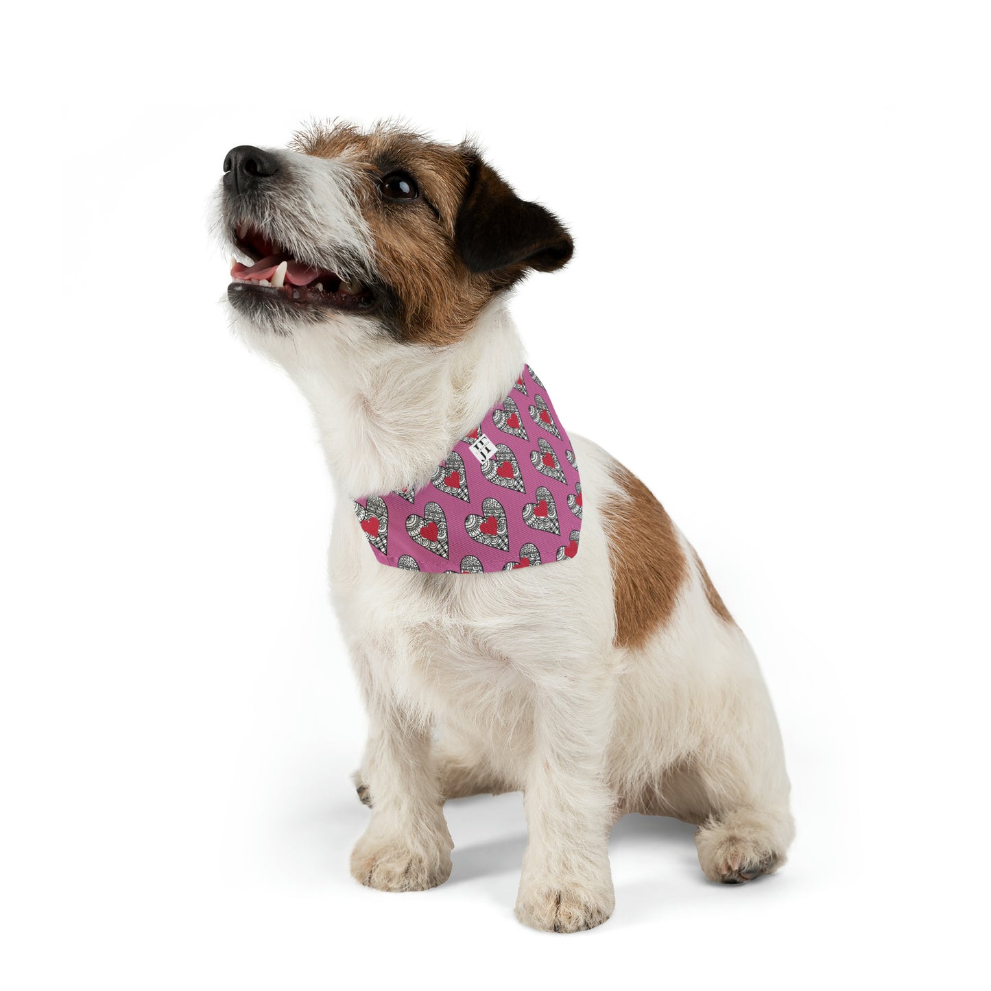 Pet Bandana Collar (Pink Hearts)