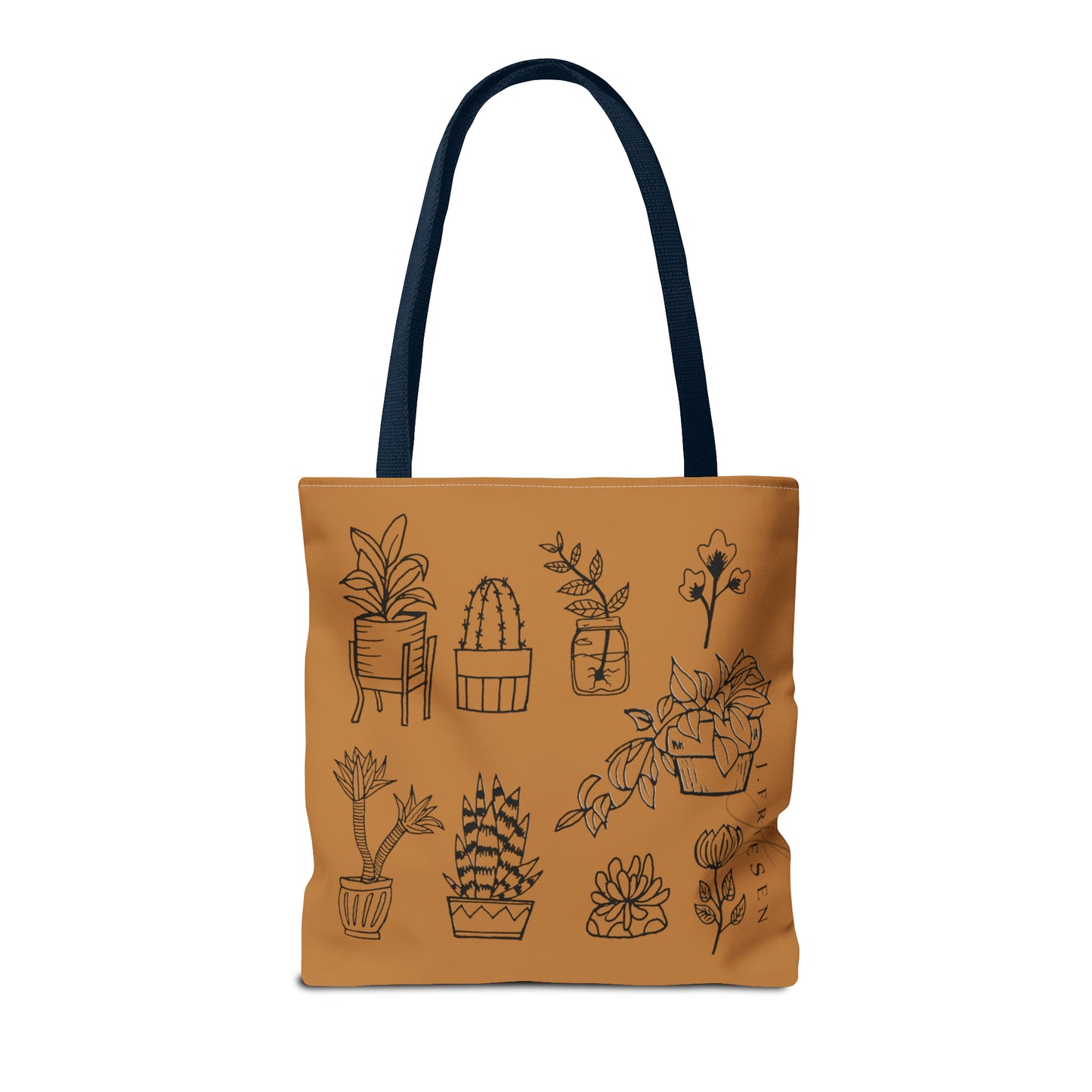 Tote Bag (Brown House Plants)