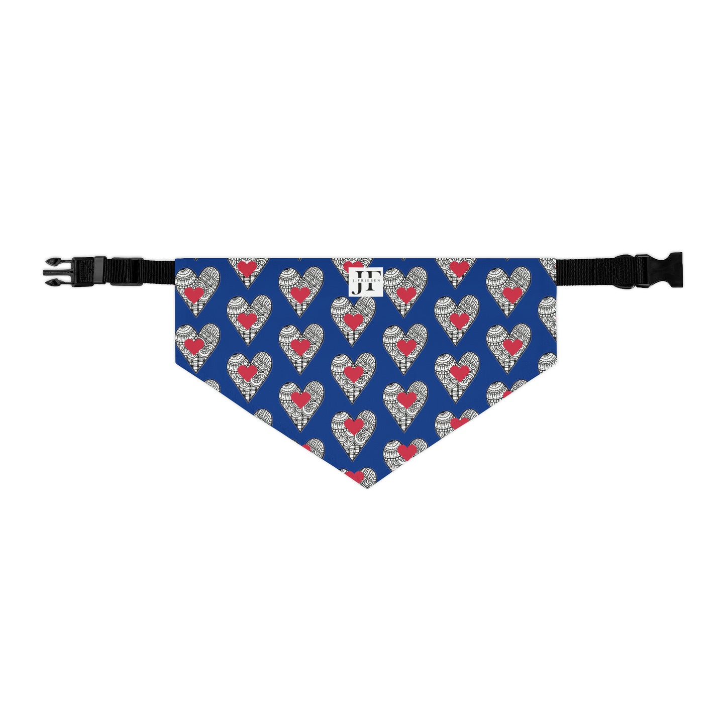 Pet Bandana Collar (Blue Hearts)