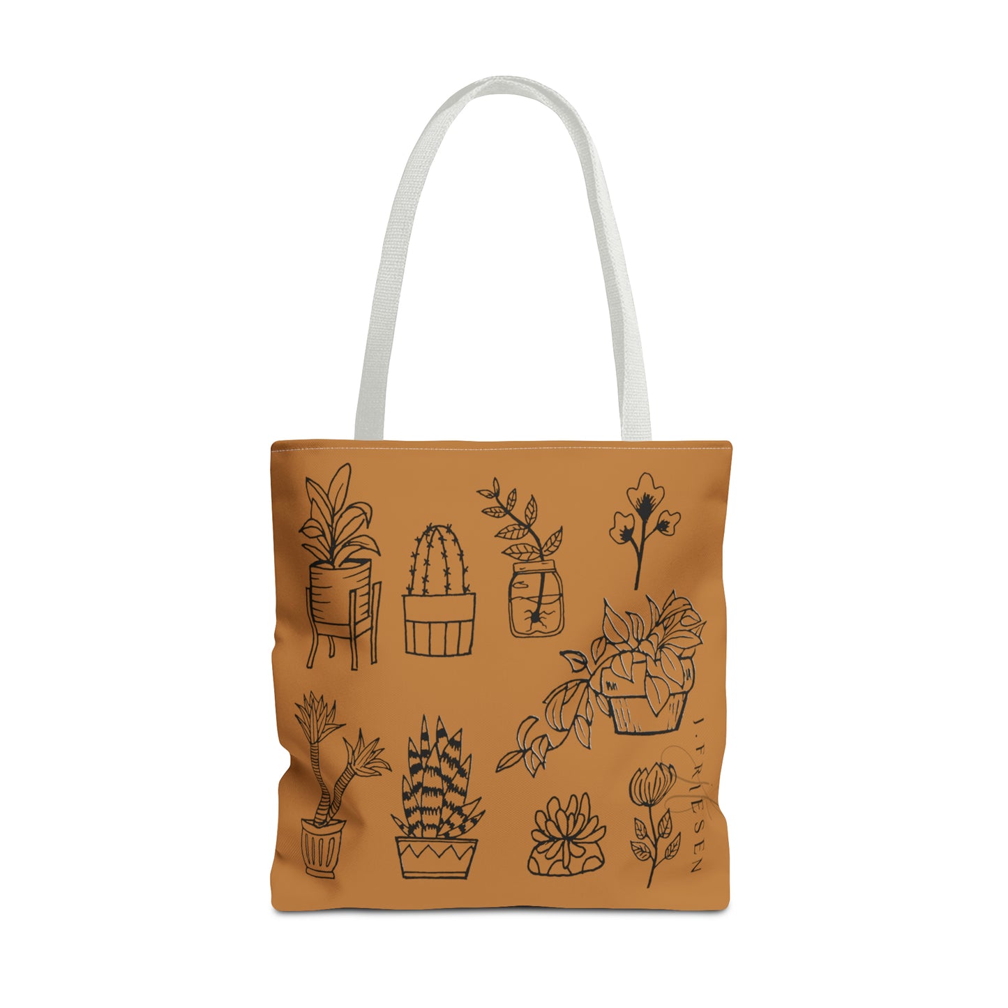 Tote Bag (Brown House Plants)