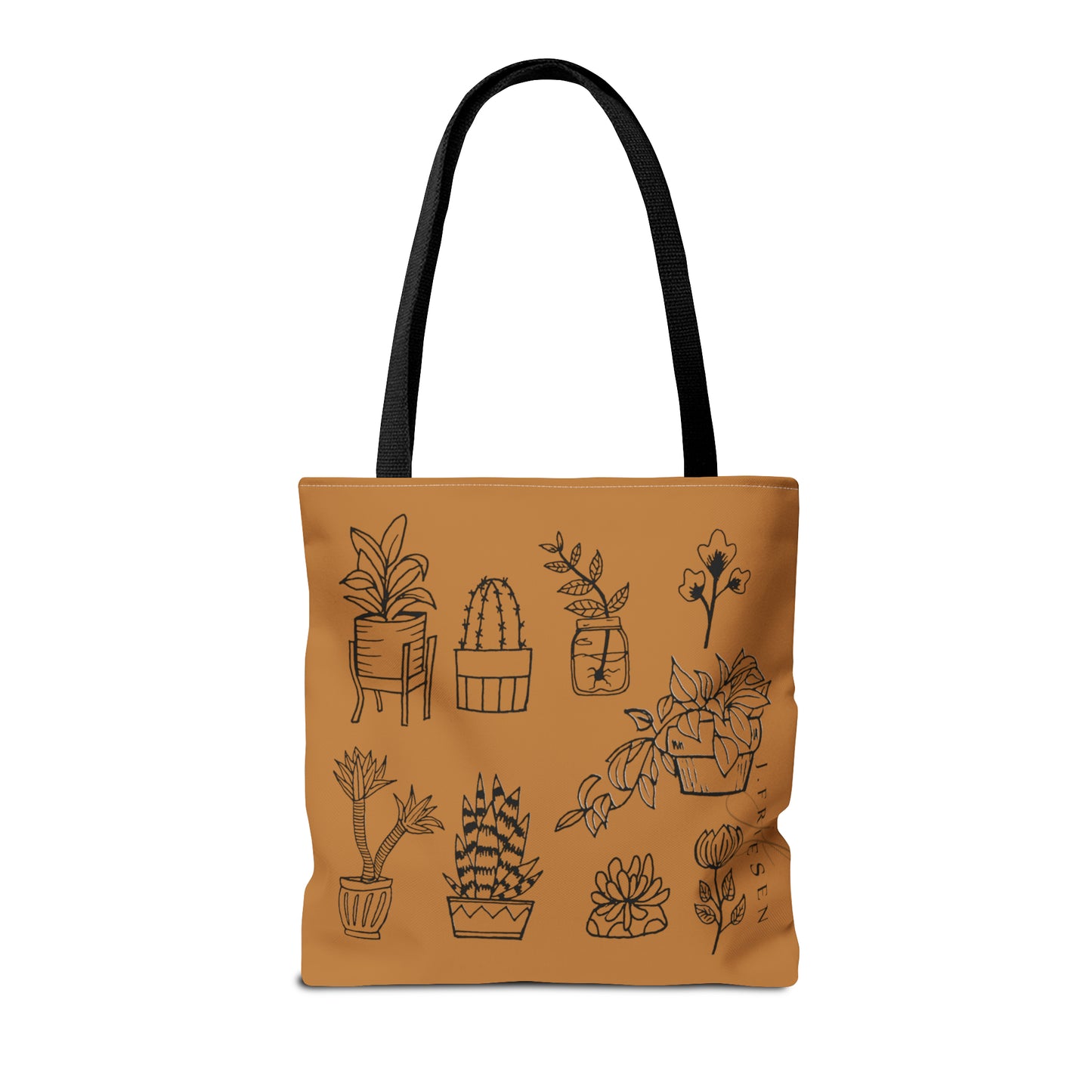 Tote Bag (Brown House Plants)