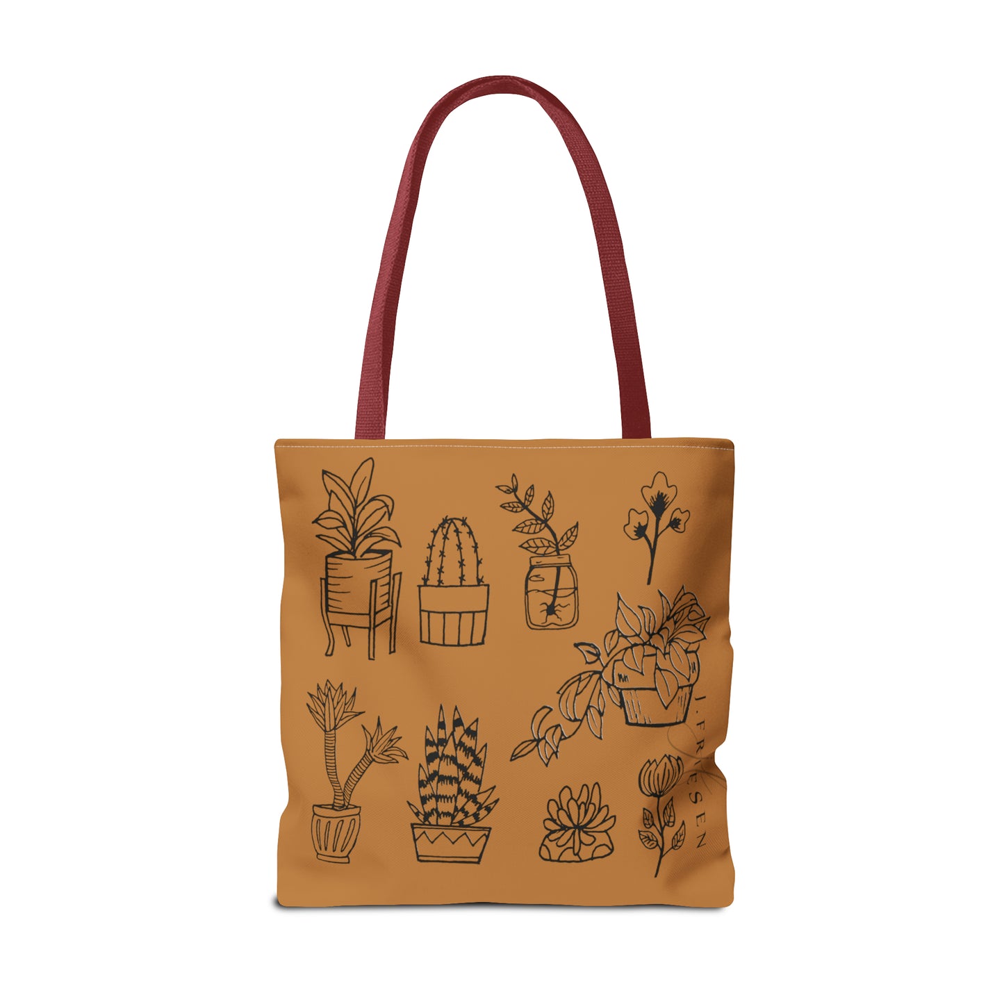 Tote Bag (Brown House Plants)