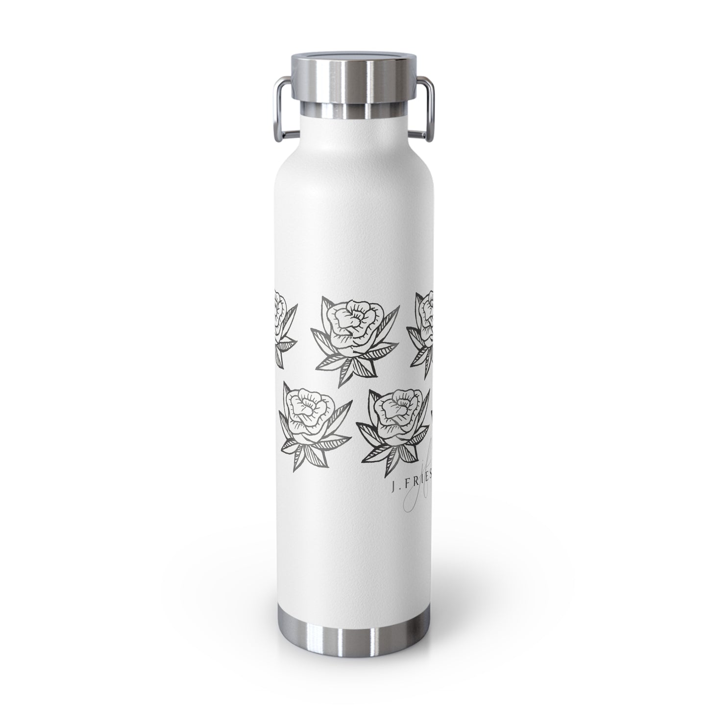 Copper Vacuum Insulated Bottle, 22oz (Roses)