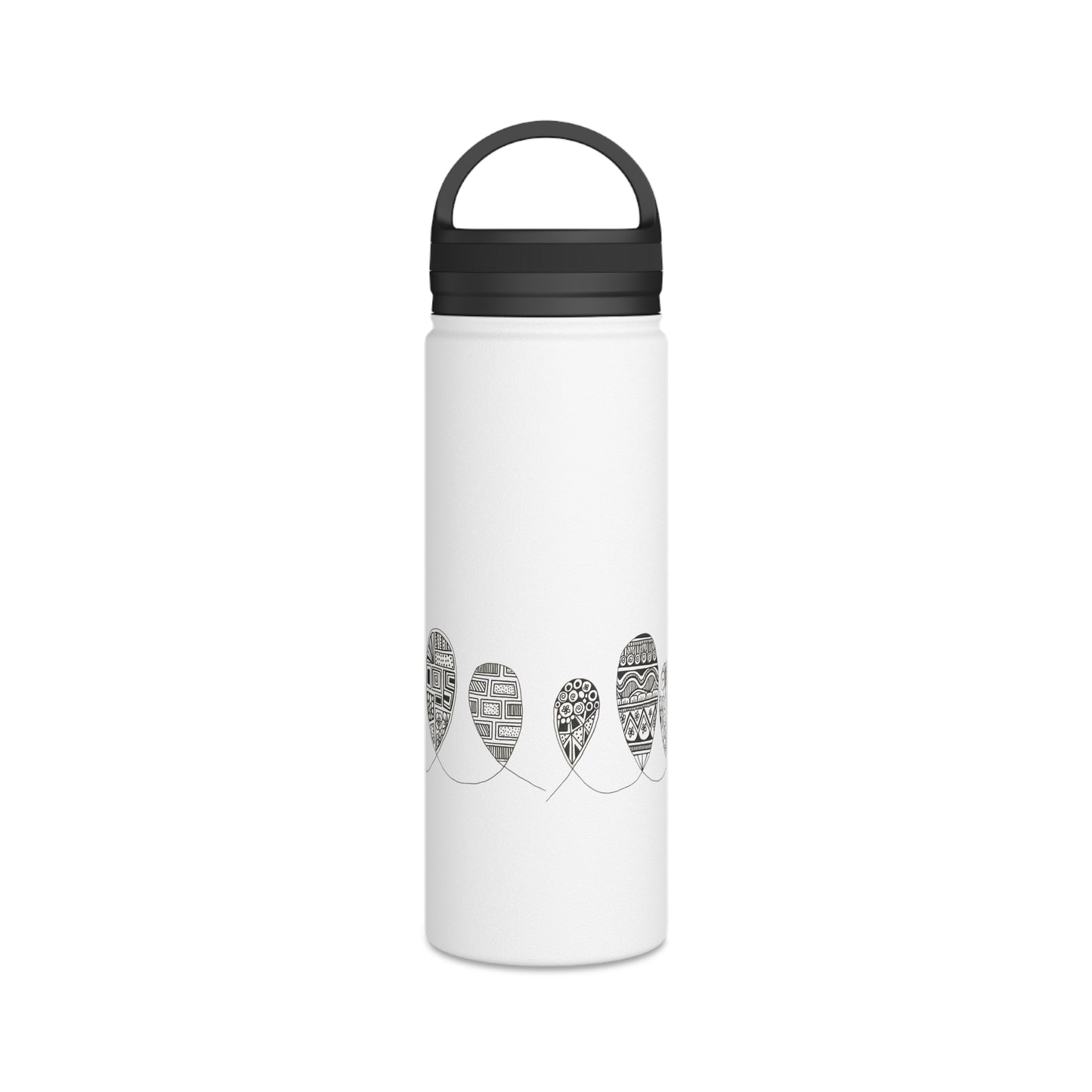 Stainless Steel Water Bottle, Handle Lid (Doodles)