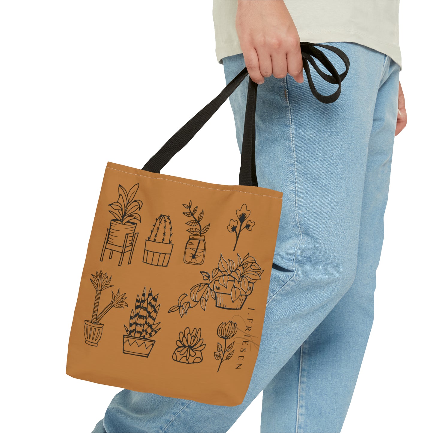 Tote Bag (Brown House Plants)