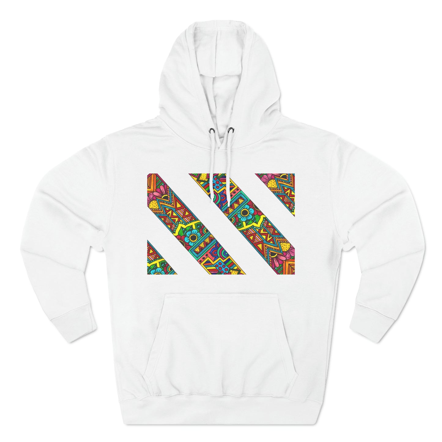 Colour Pattern Three-Panel Fleece Hoodie