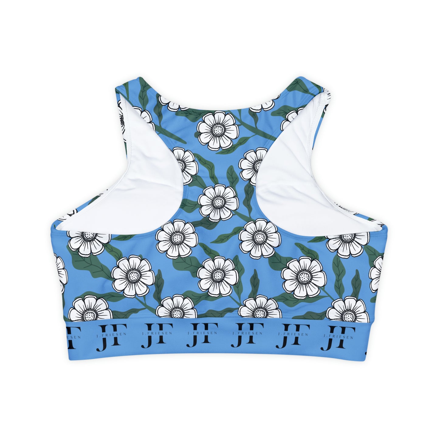 Padded Sports Bra (Blue Flowers)