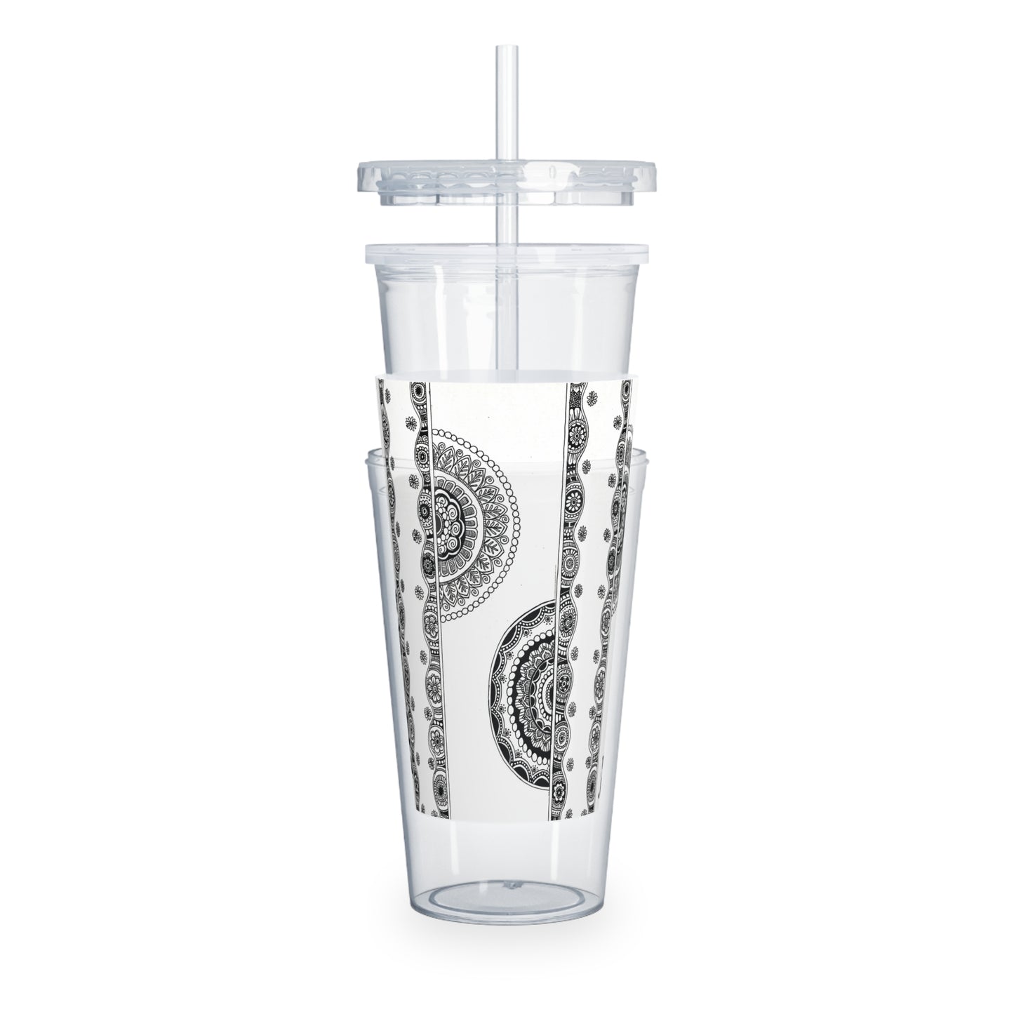 Plastic Tumbler with Straw (White)