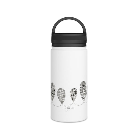 Stainless Steel Water Bottle, Handle Lid (Doodles)