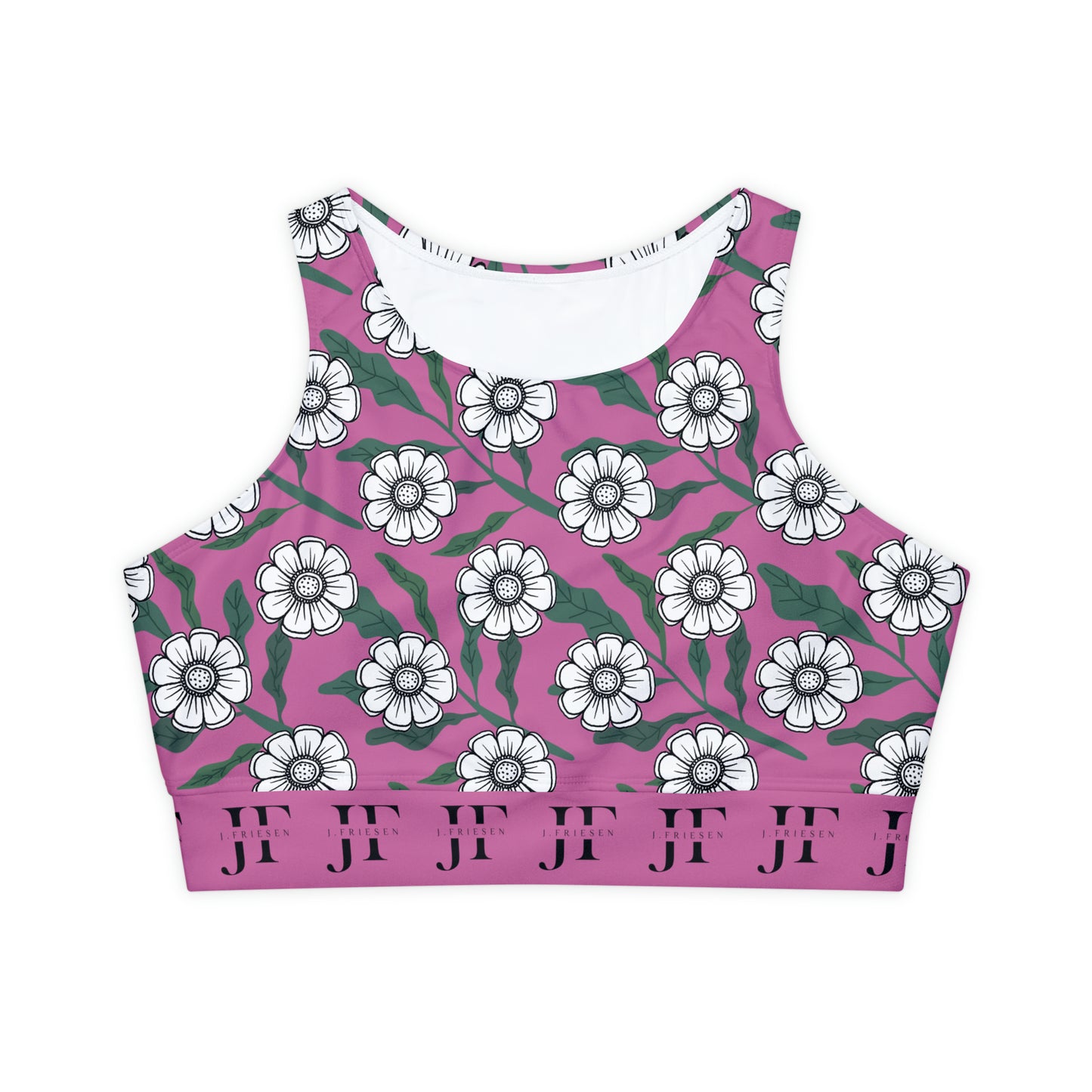 Padded Sports Bra (Pink Flowers)