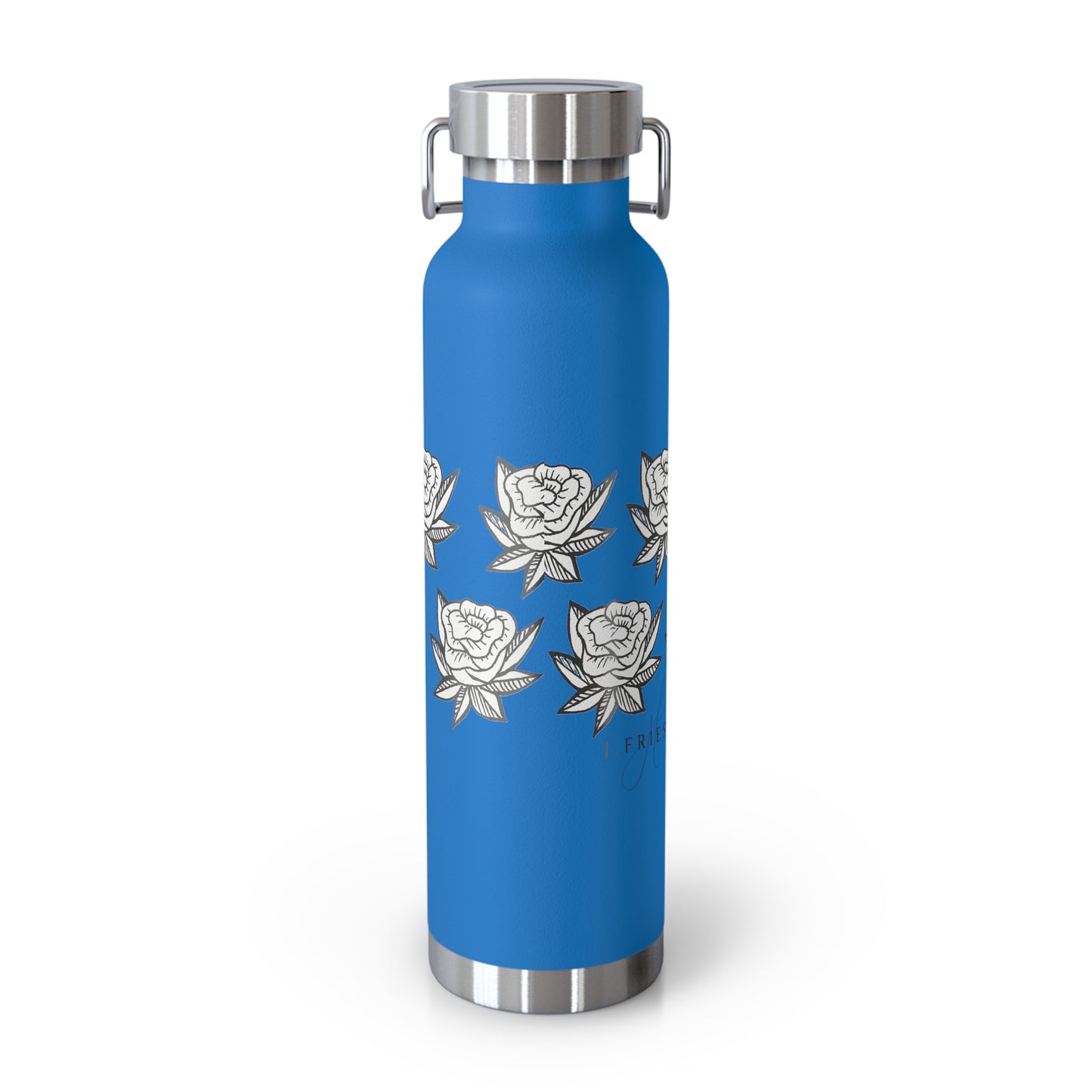 Copper Vacuum Insulated Bottle, 22oz (Roses)