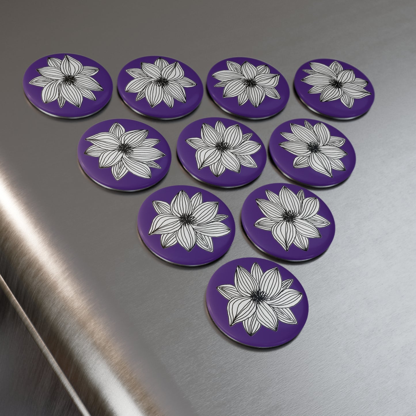 Button Magnet (Purple Flower)