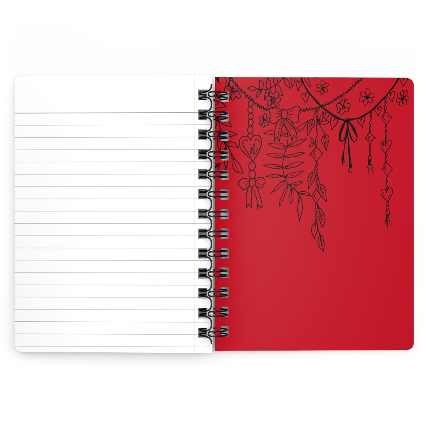 Spiral Bound Journal (Triple Red Hearts)