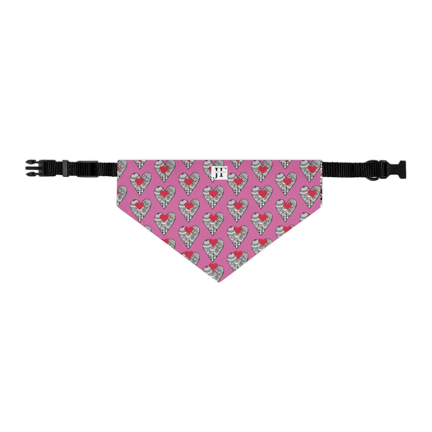 Pet Bandana Collar (Pink Hearts)