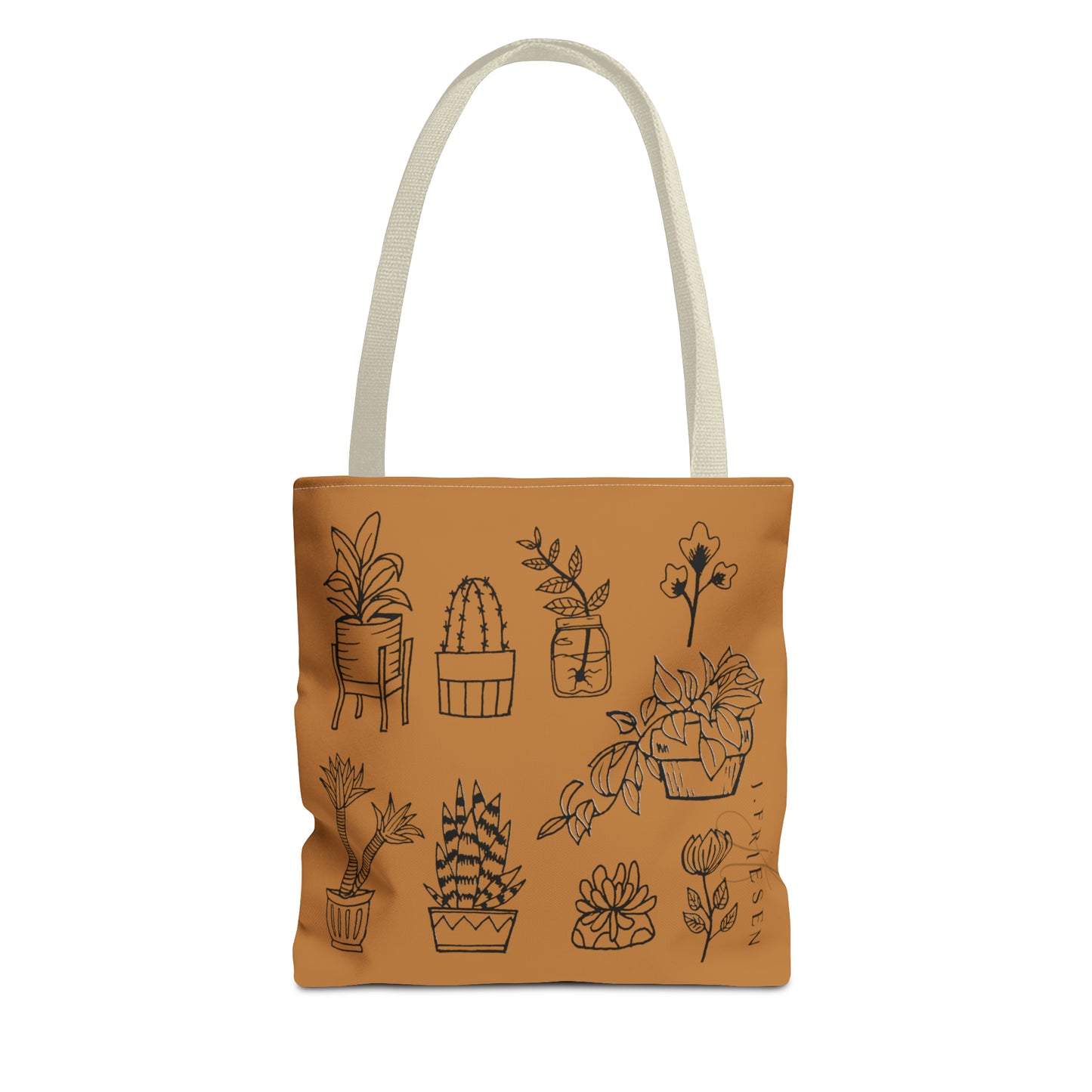 Tote Bag (Brown House Plants)