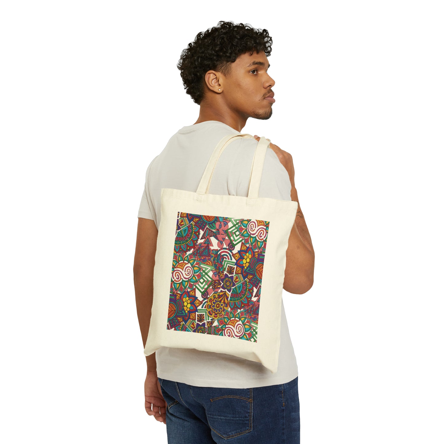 Cotton Canvas Tote Bag (Splash of Colour)