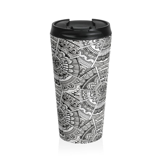 Stainless Steel Travel Mug (B&W Swirl)