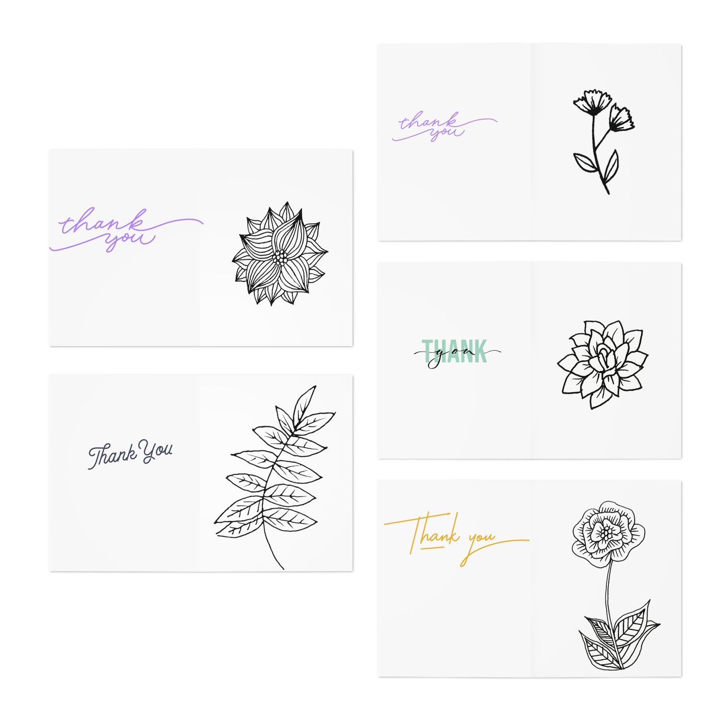 Colour Me Cards (5-Pack) Flowers