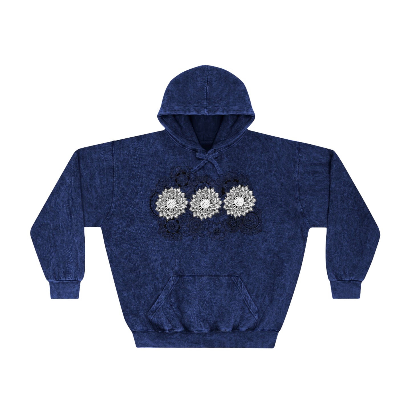 Unisex Mineral Wash Hoodie (Triple Flower)