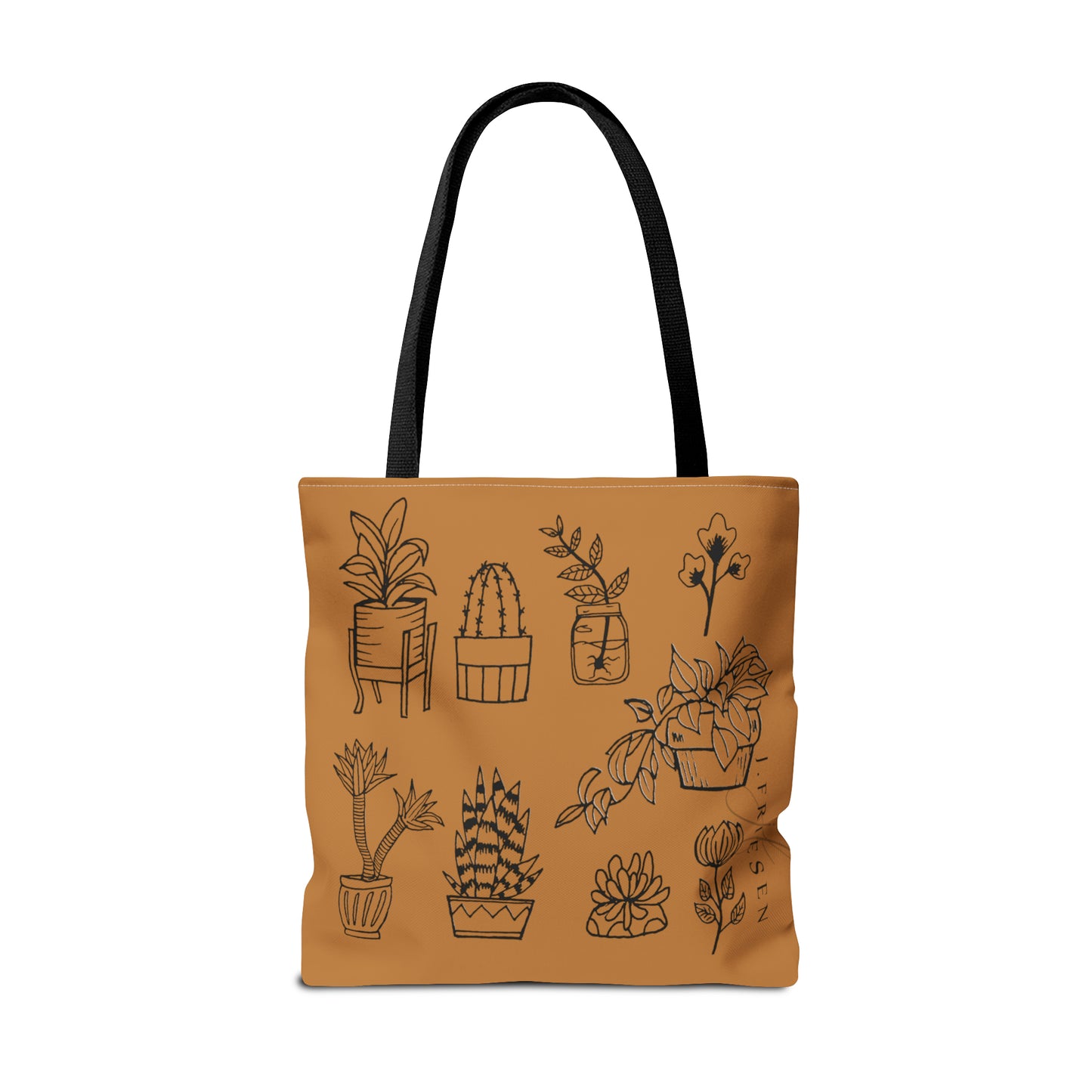 Tote Bag (Brown House Plants)