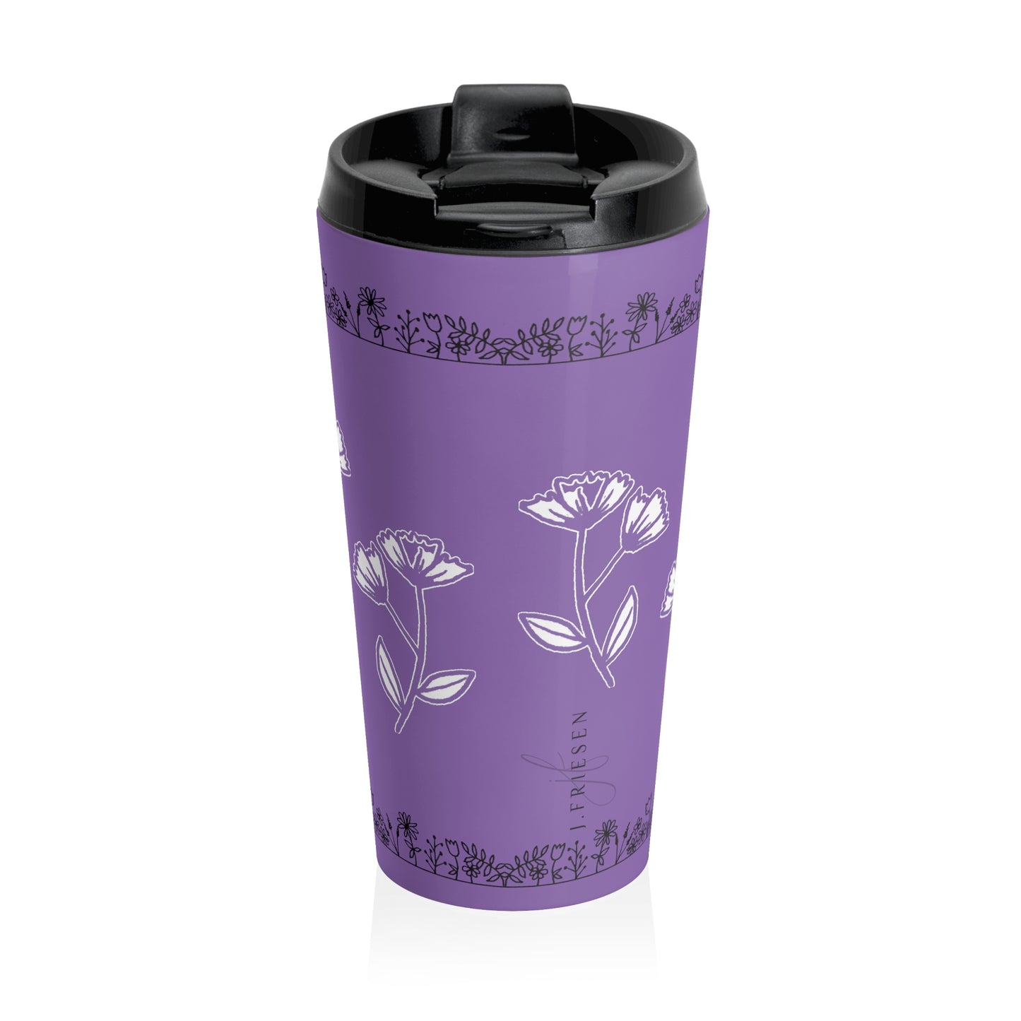 Stainless Steel Travel Mug (Purple Meadow)